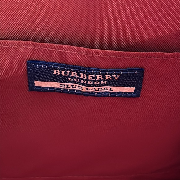 Burberry, London blue label authentic TARTAN red leather handbag/tote - Picture 10 of 14